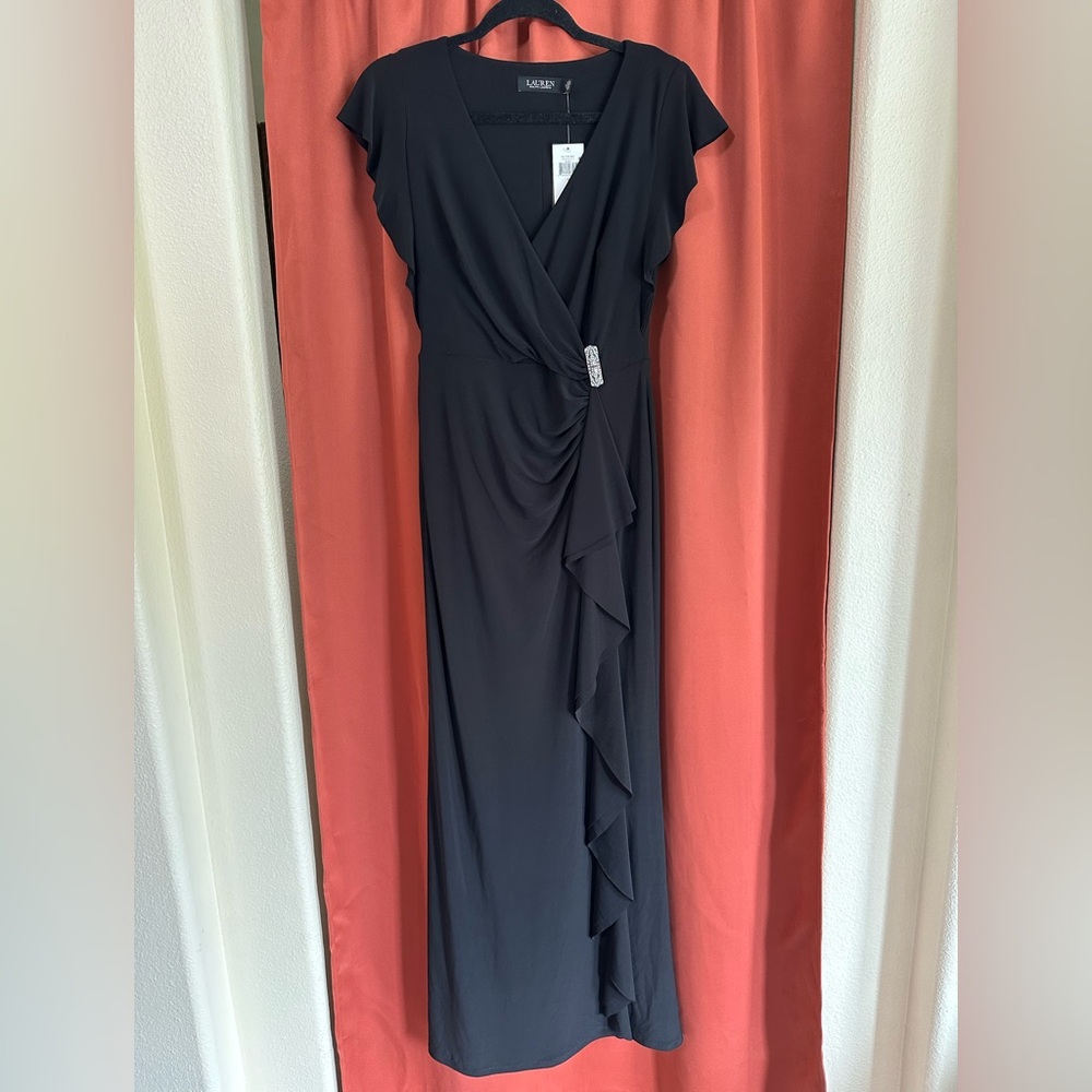 NWT Lauren Ralph Lauren Jersey Maxi Formal Gown Dress Size 2